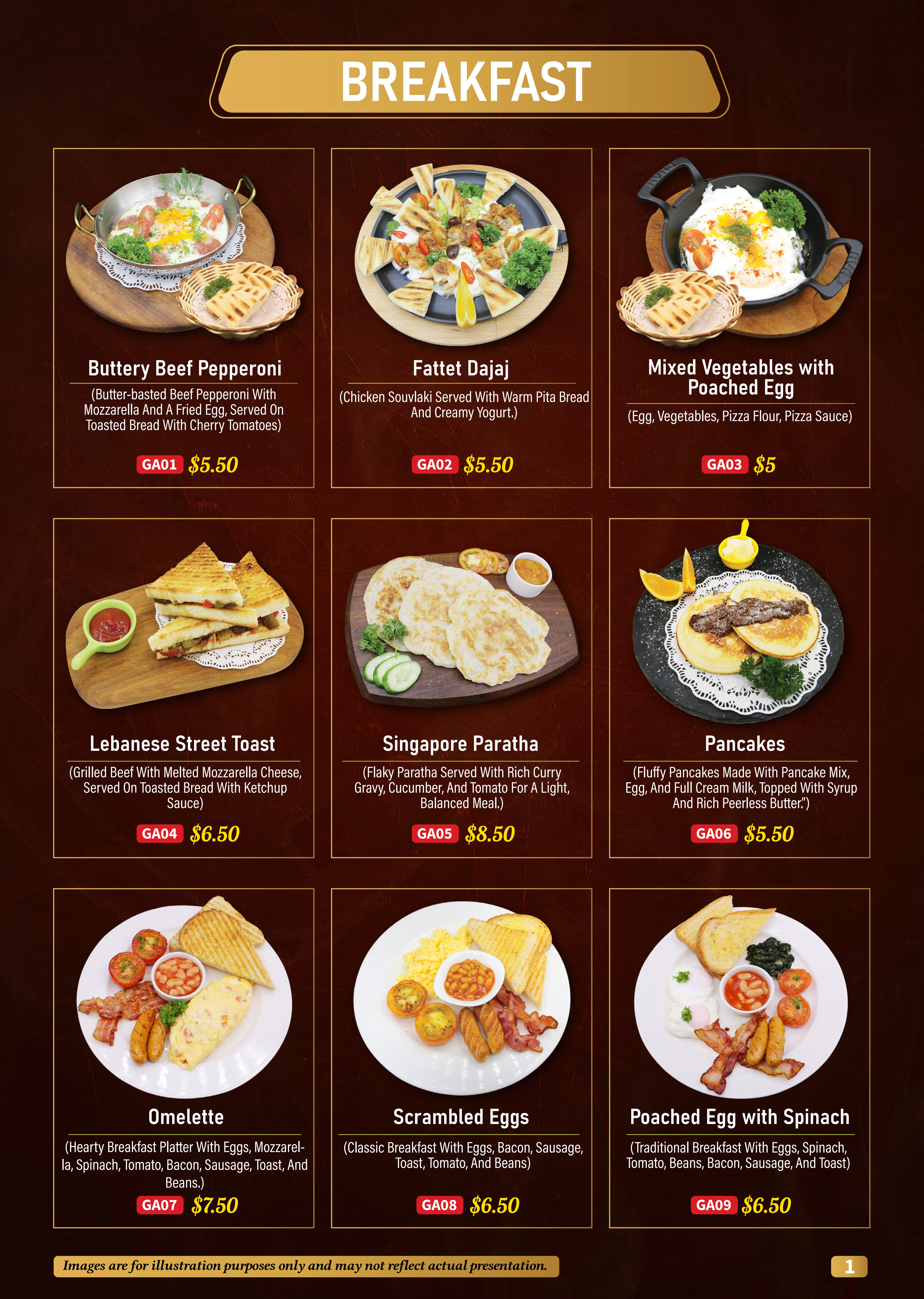 Breakfast Menu 1